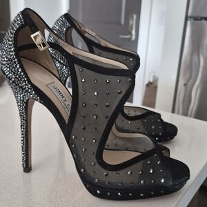 Jimmy Choo Black and Silver Women's Heels